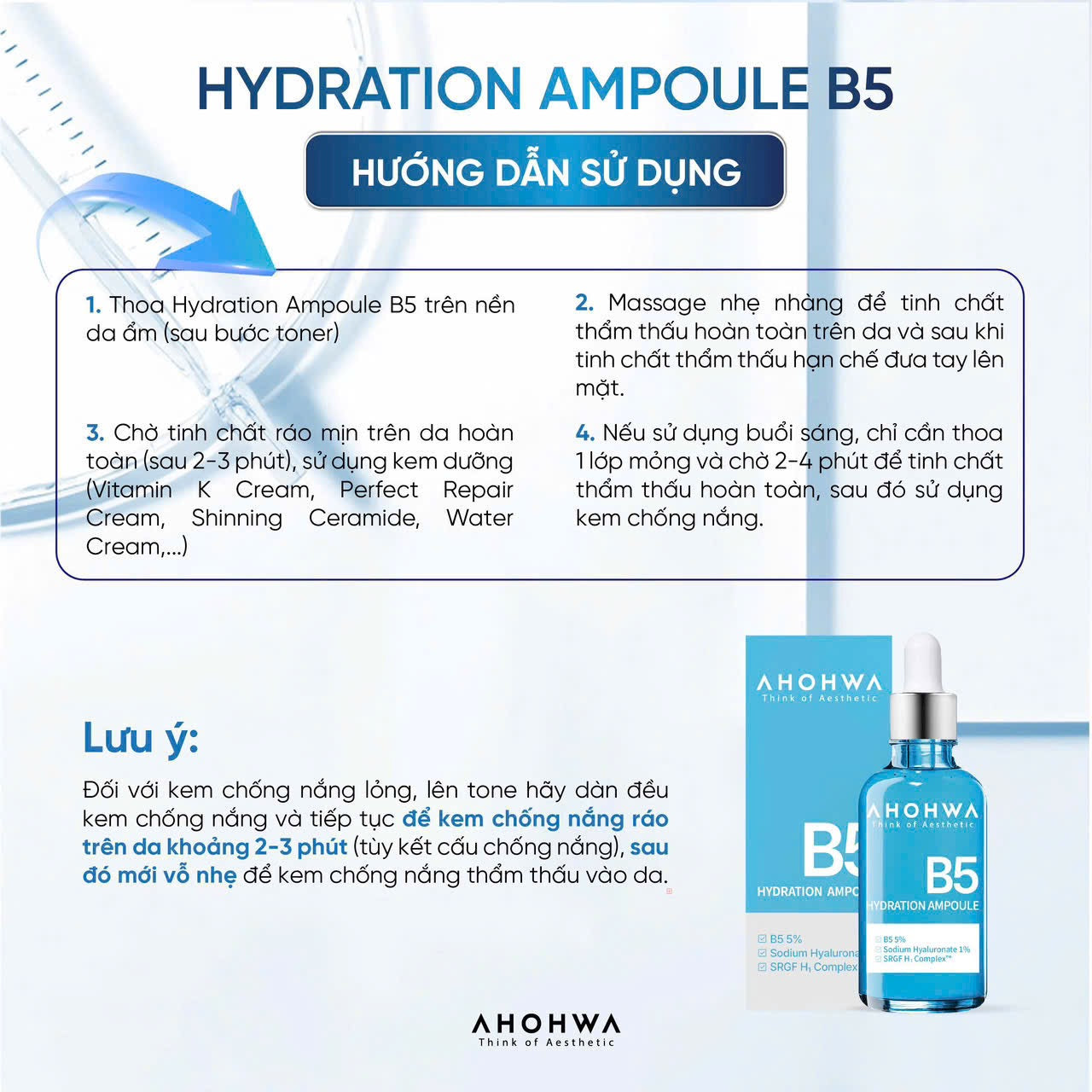 TINH CHẤT HYDRATION B5 AHOHWA 50ml