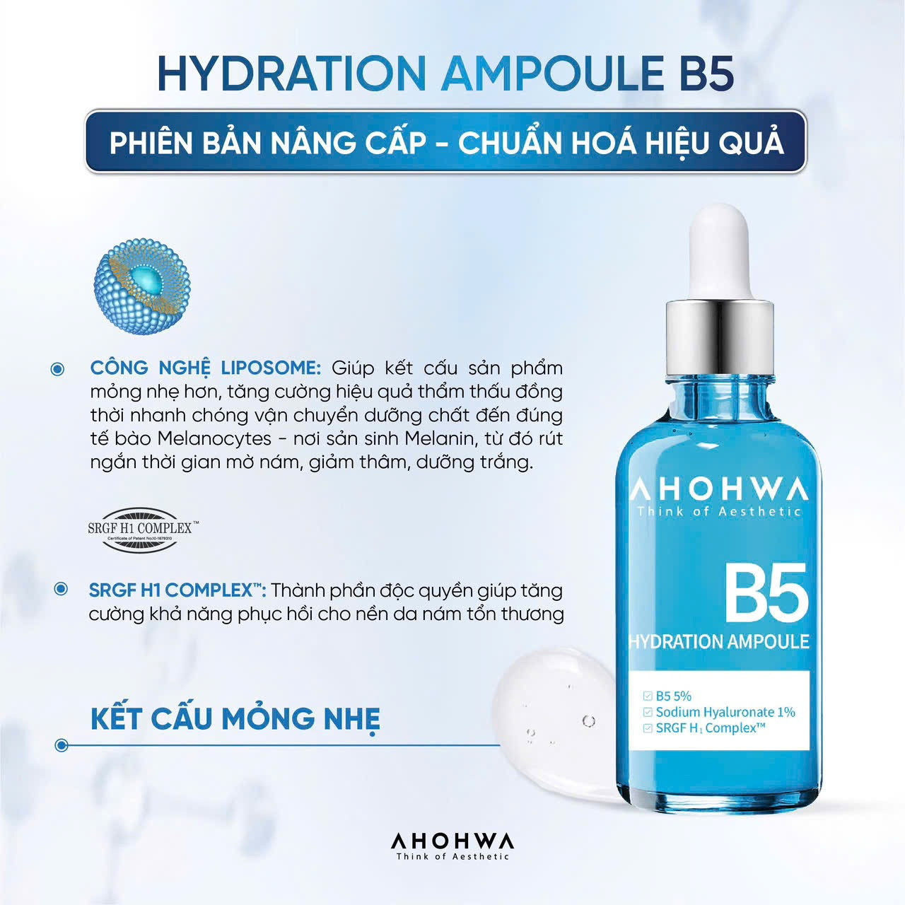 TINH CHẤT HYDRATION B5 AHOHWA 50ml