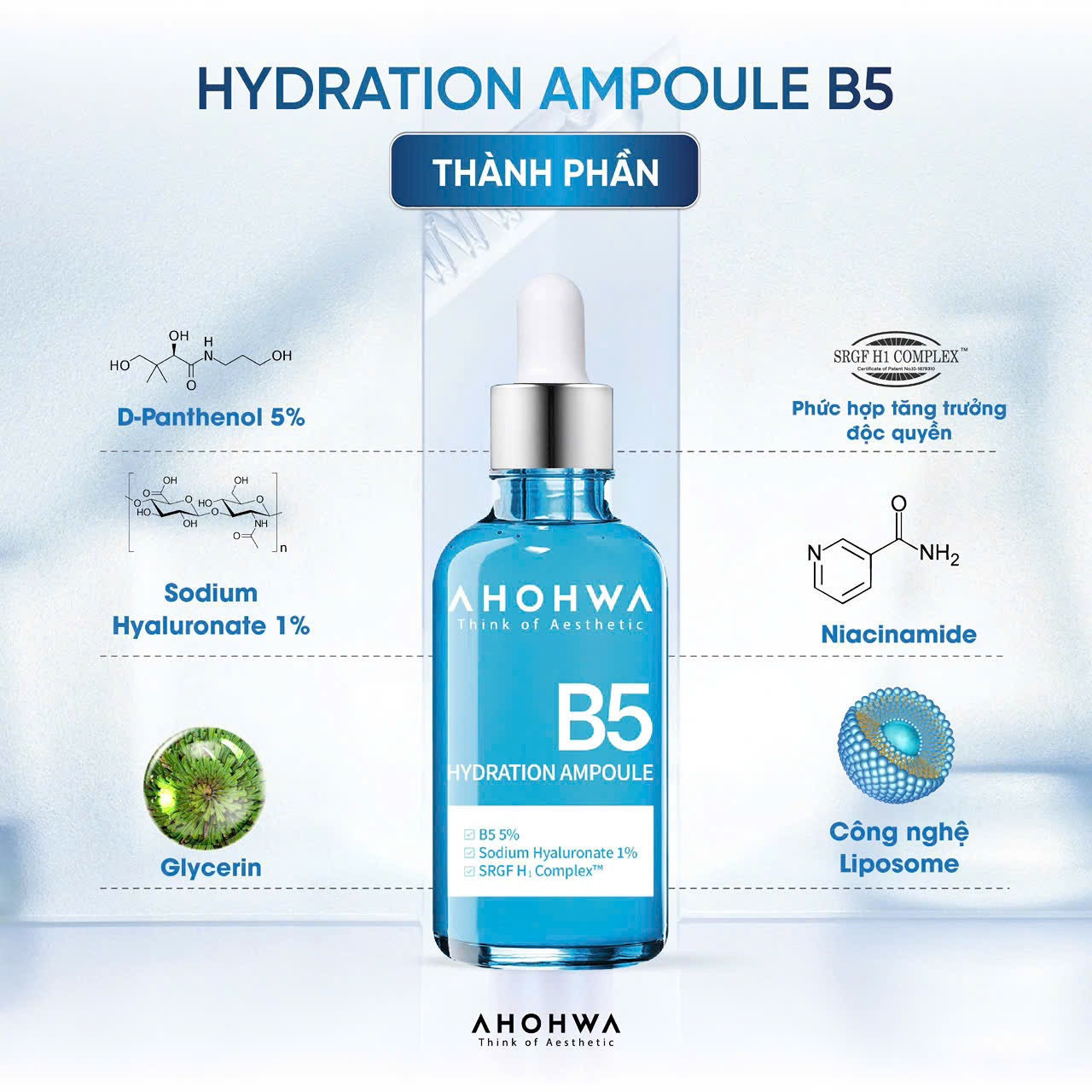 TINH CHẤT HYDRATION B5 AHOHWA 50ml