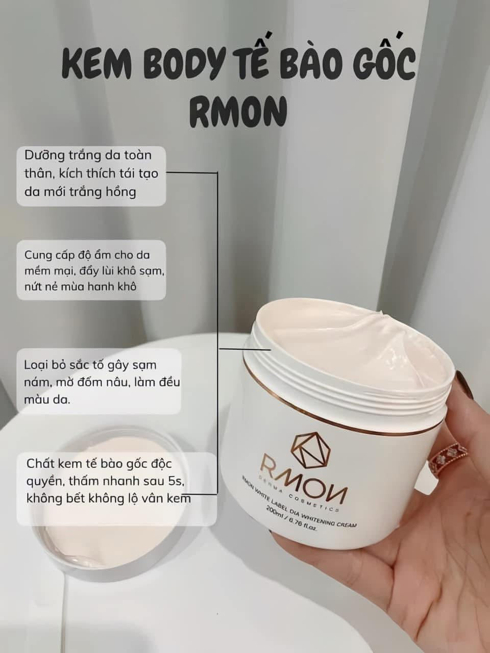 Body cream Rmon tế bào gốc trắng da body
