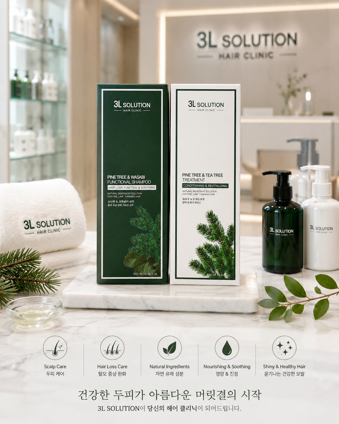 Shampoo conditioner clinic 3L Solution Korean treatment Hair care