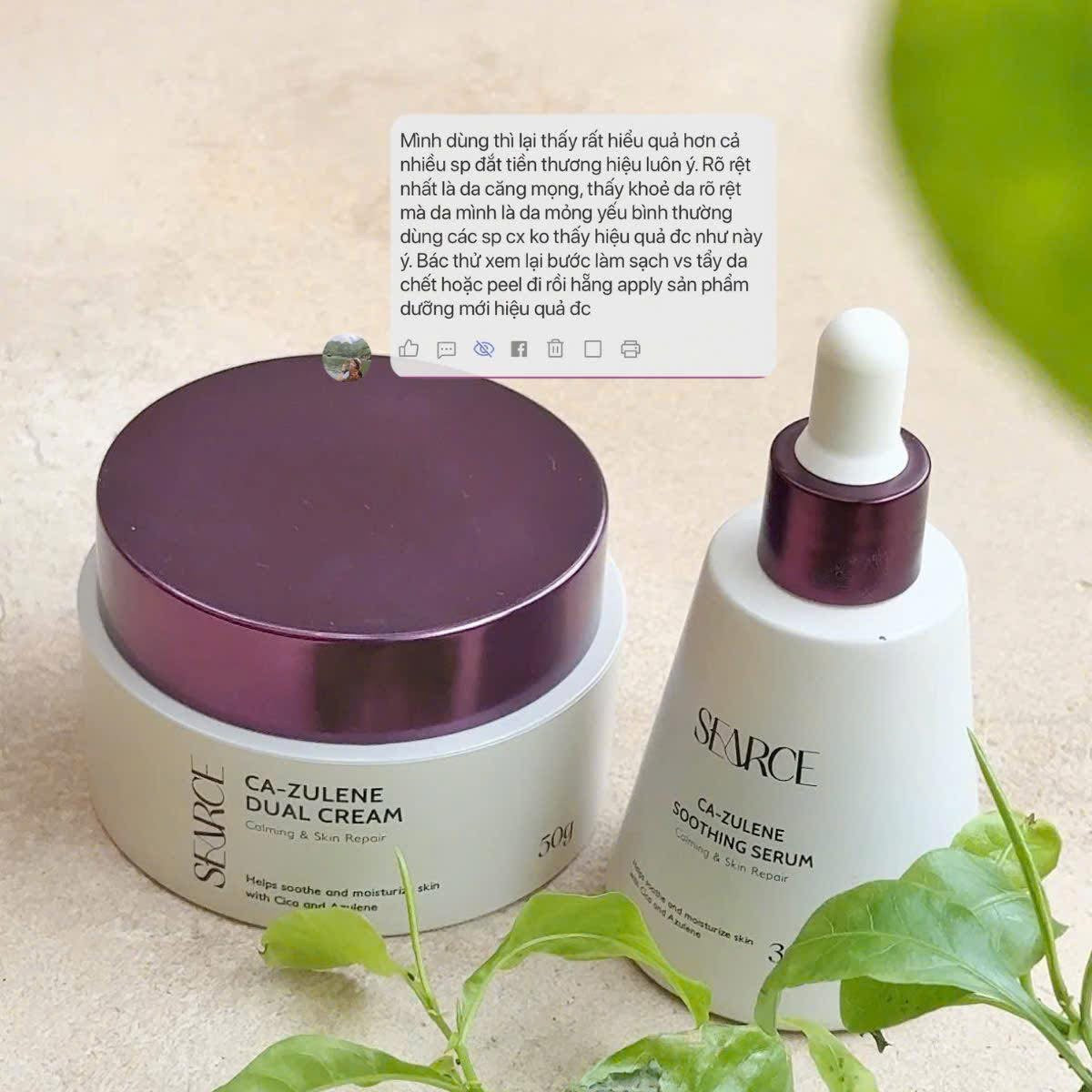 Combo nám trắng da căng bóng Ca- zulene Duel cream Searce
