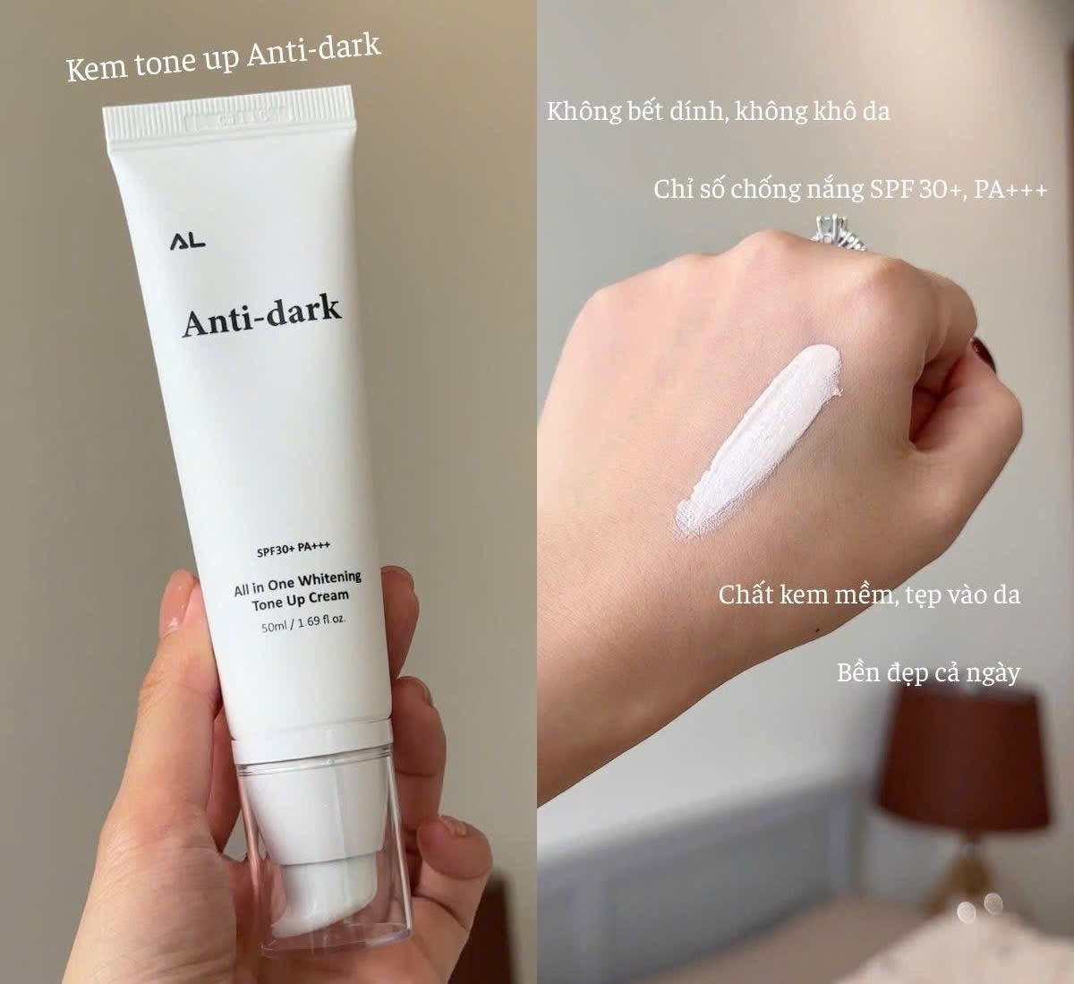 Anti Dark cream spf 30+ kem dưỡng ngày phù hợp mọi da dầu mụn nám sạm thâm - tone đẹp tệp màu da