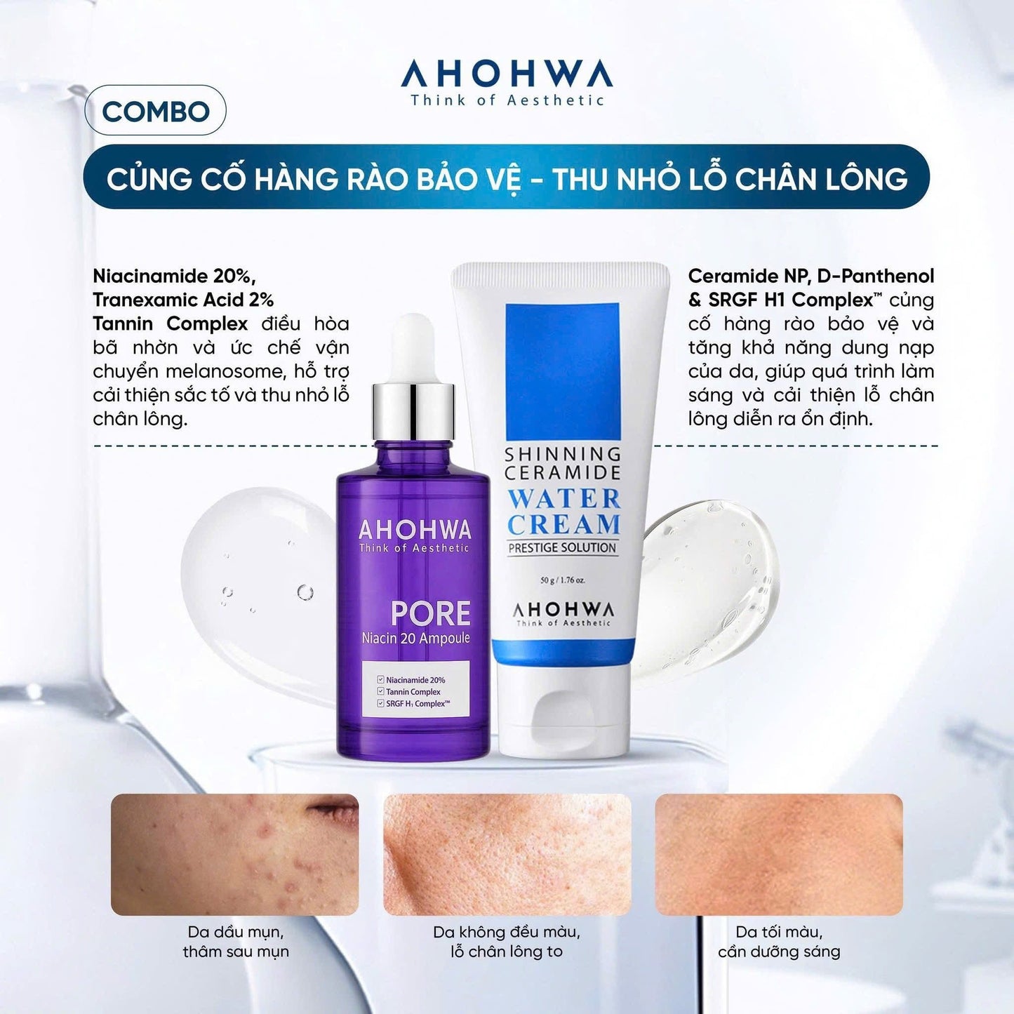 Water cream Ahohwa 50gr - Giành cho mọi da và mùa nào cũng cần