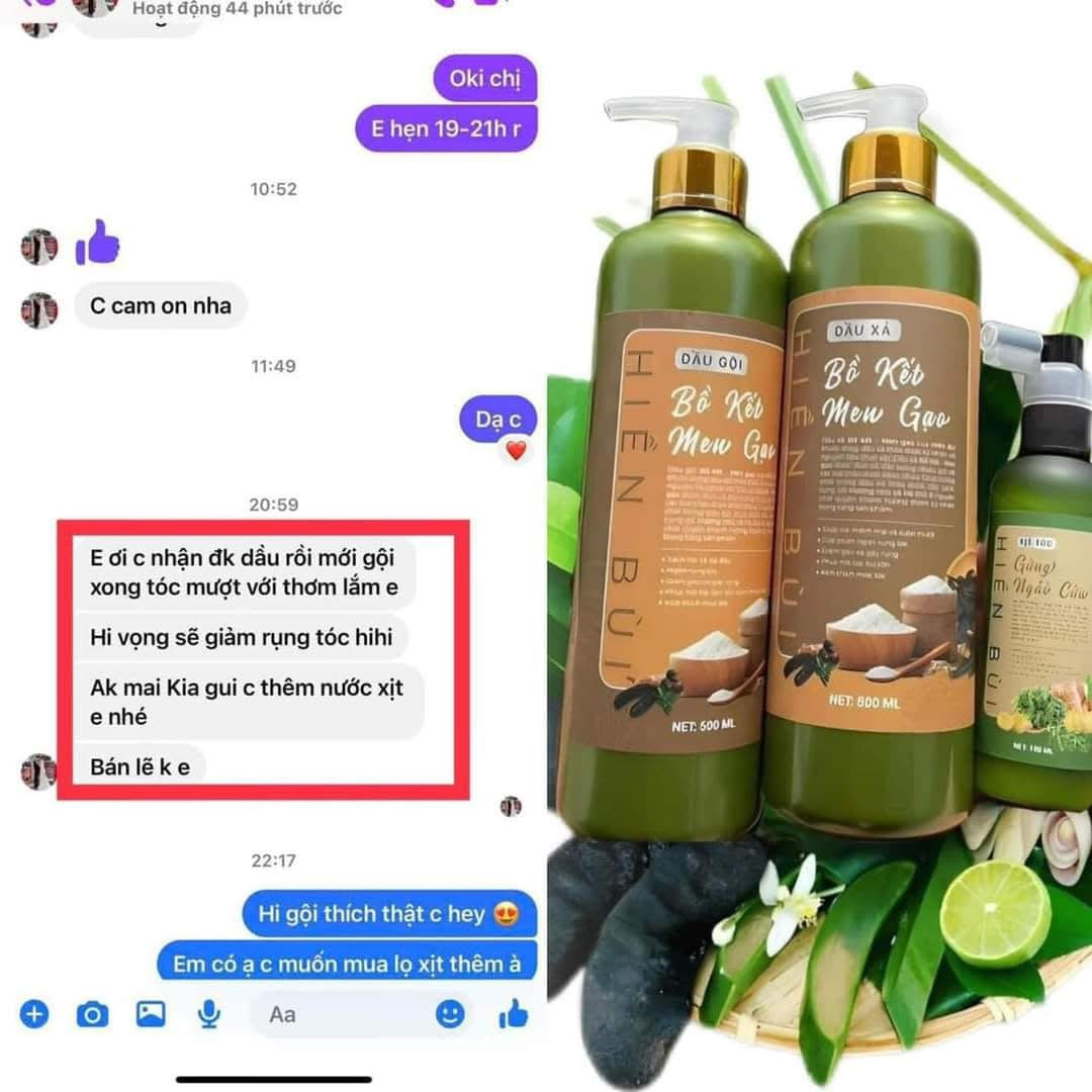 Combo Dầu Gội Bồ Kết Men Gạo shampoo conditioner mist 1100ml