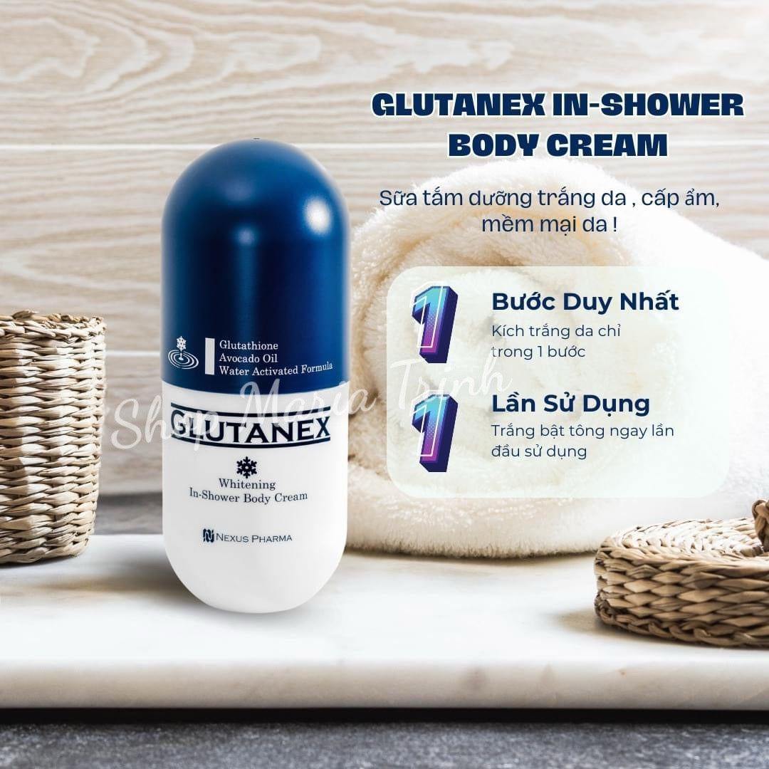 Sữa Tắm Glutanex Whitening In-Shower Body Cream 300mL - Ủ Tắm Trắng Da Body