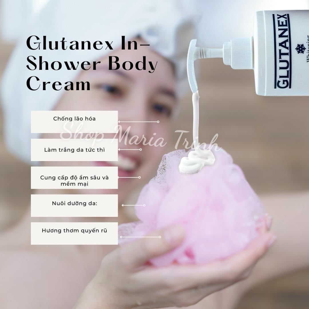 Sữa Tắm Glutanex Whitening In-Shower Body Cream 300mL - Ủ Tắm Trắng Da Body