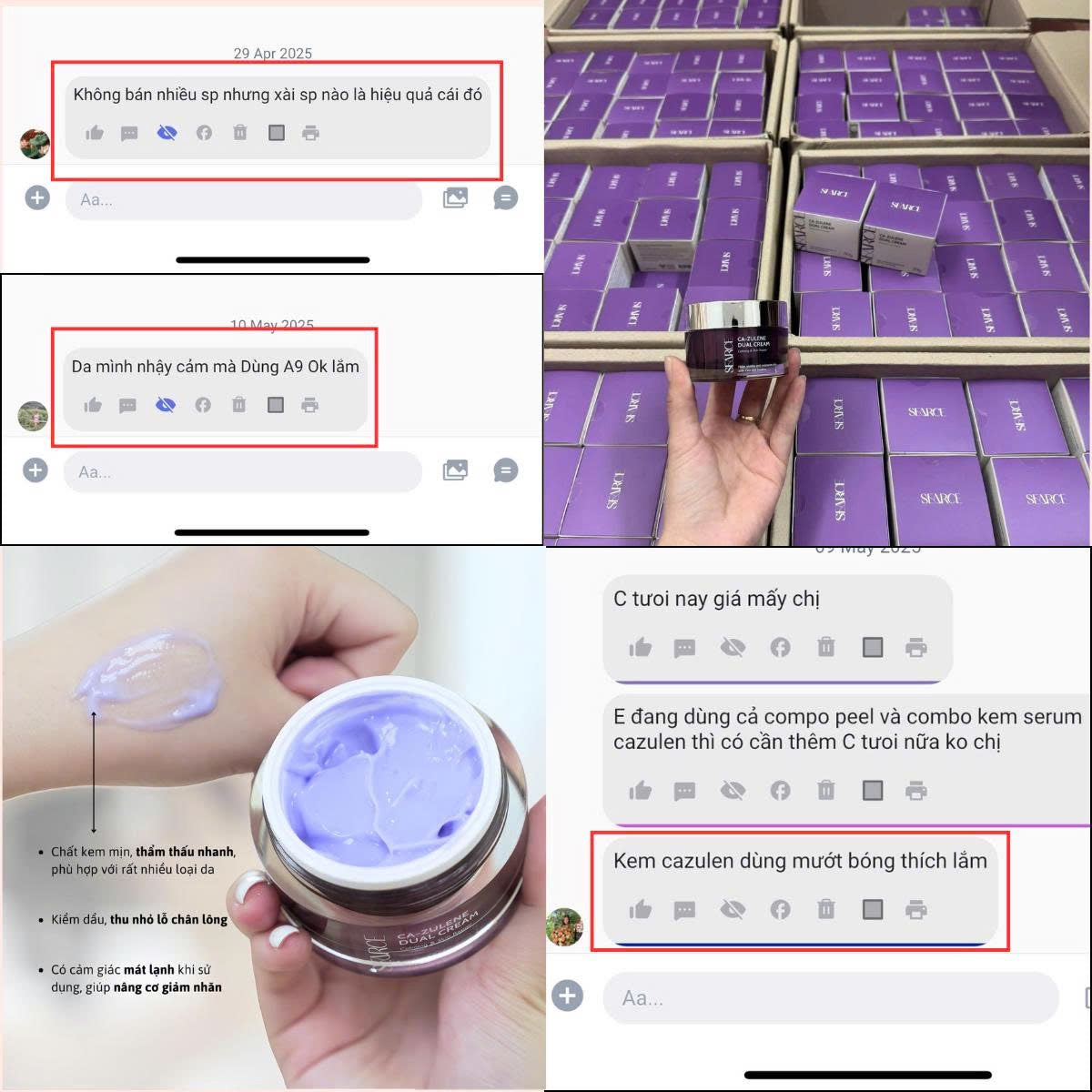 Cream Nám trắng da Cazulene SEARCE Korean