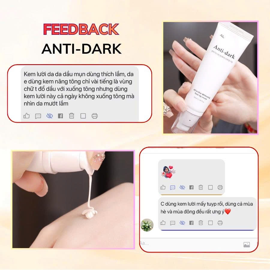 Anti Dark cream spf 30+ kem dưỡng ngày phù hợp mọi da dầu mụn nám sạm thâm - tone đẹp tệp màu da