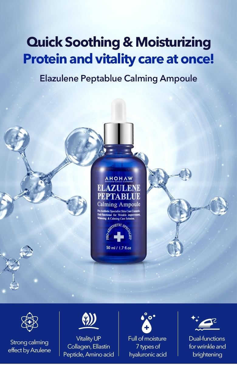 Serum Trẻ Hoá Căng Bóng Nâng Cơ Chống Lão Hoá Xóa Nhăn - Elazulene Peptablue Serum AHOHWA