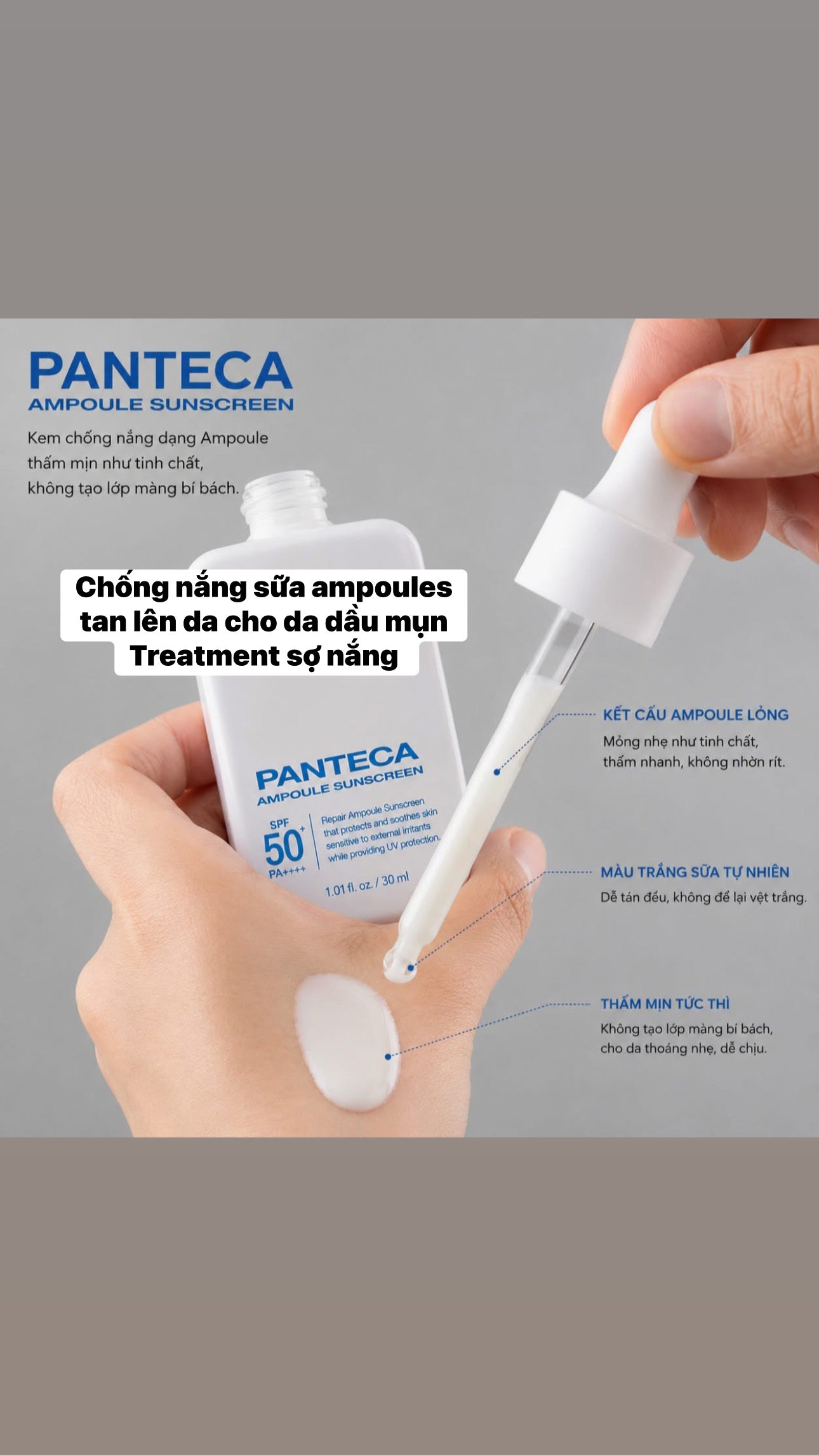 Sunscreen SPF 50+ Ampoules chống nắng treatment phù hợp mọi da