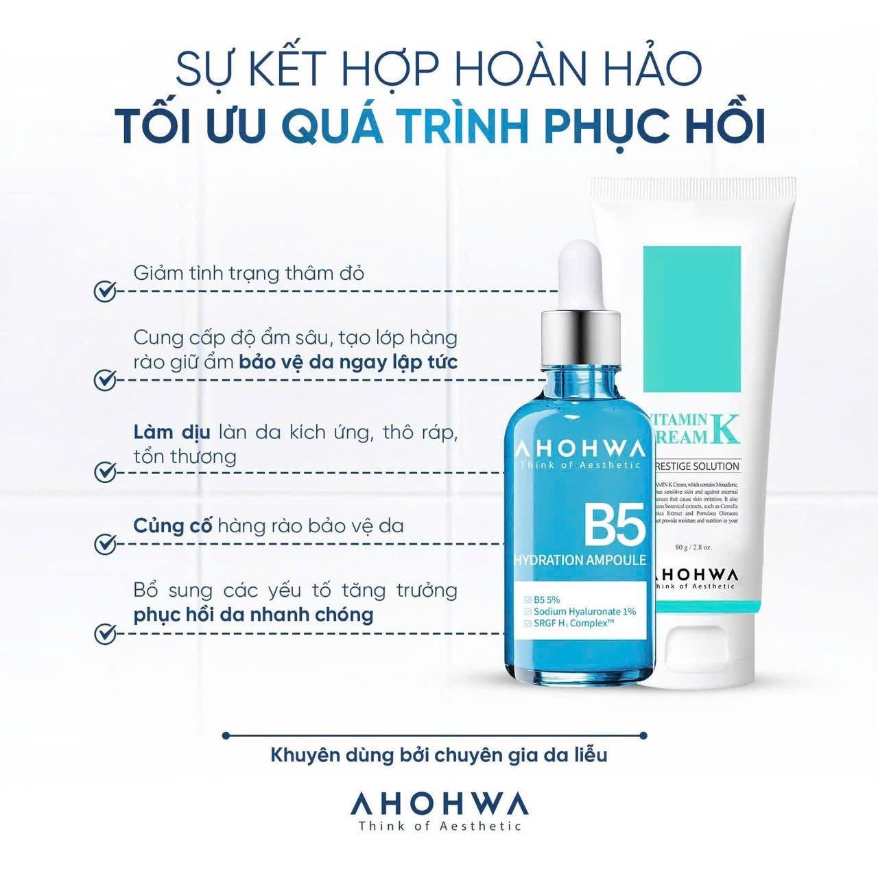 Combo ampoules serum B5 50ml & vitamin K