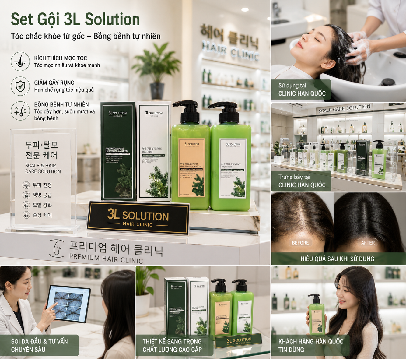 Shampoo conditioner clinic 3L Solution Korean treatment Hair care