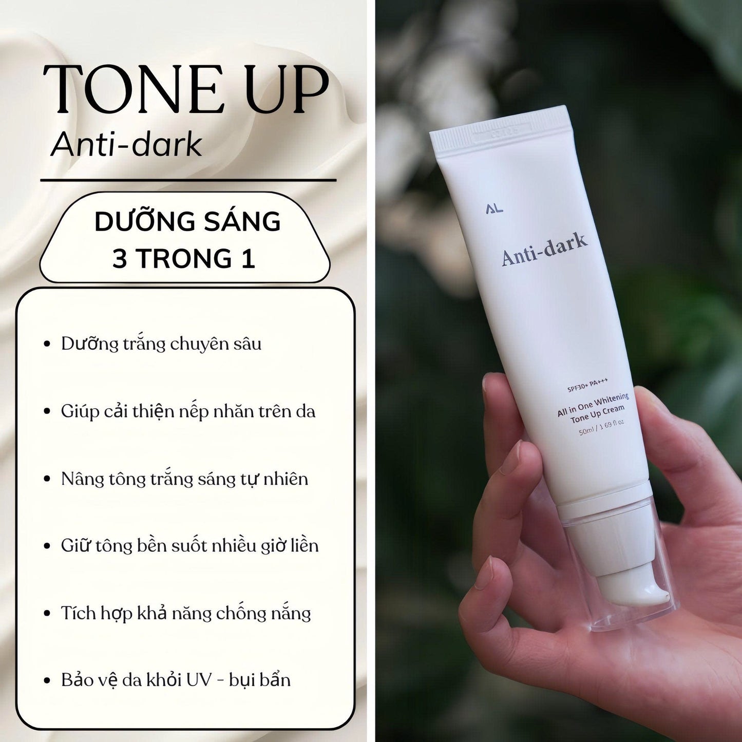 Anti Dark cream spf 30+ kem dưỡng ngày phù hợp mọi da dầu mụn nám sạm thâm - tone đẹp tệp màu da