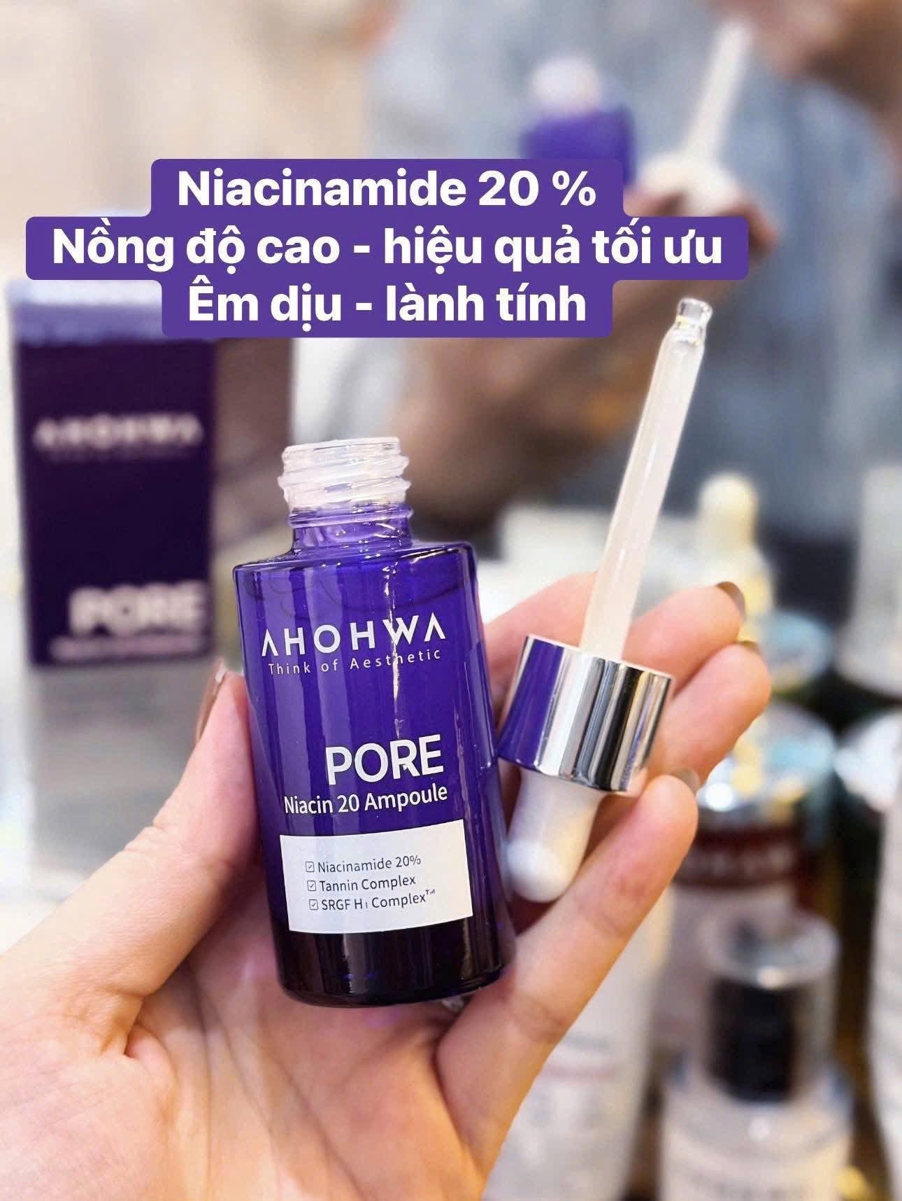 NIACIN AHOHWA 20% - se khít lỗ chân lông, thâm, trắng da, kiềm dầu, phục hồi tốt kết hợp tất cả cream