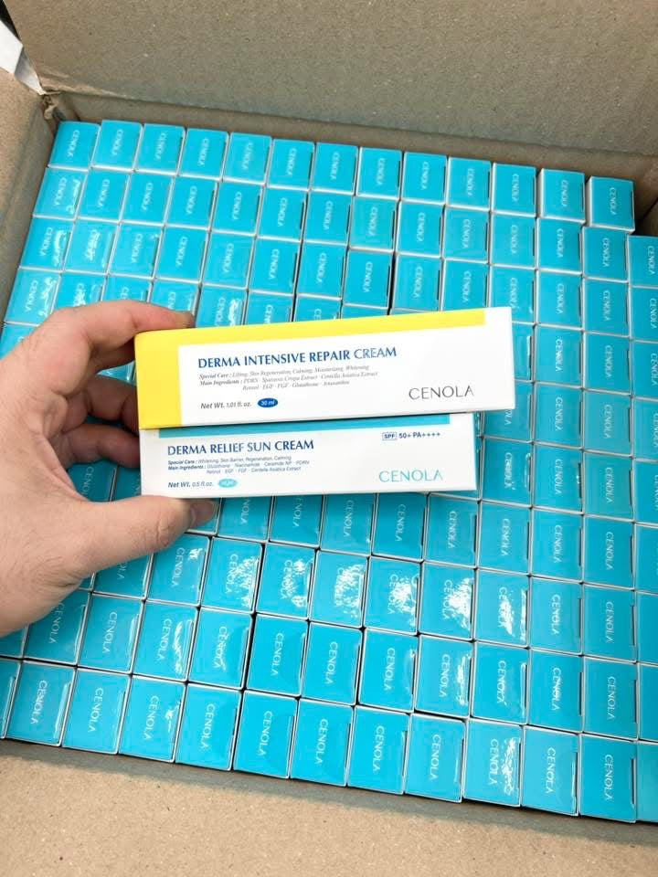 Combo CENOLA cream tái tạo phục hồi + chống nắng cho mọi loại da căng bóng không bắt nắng