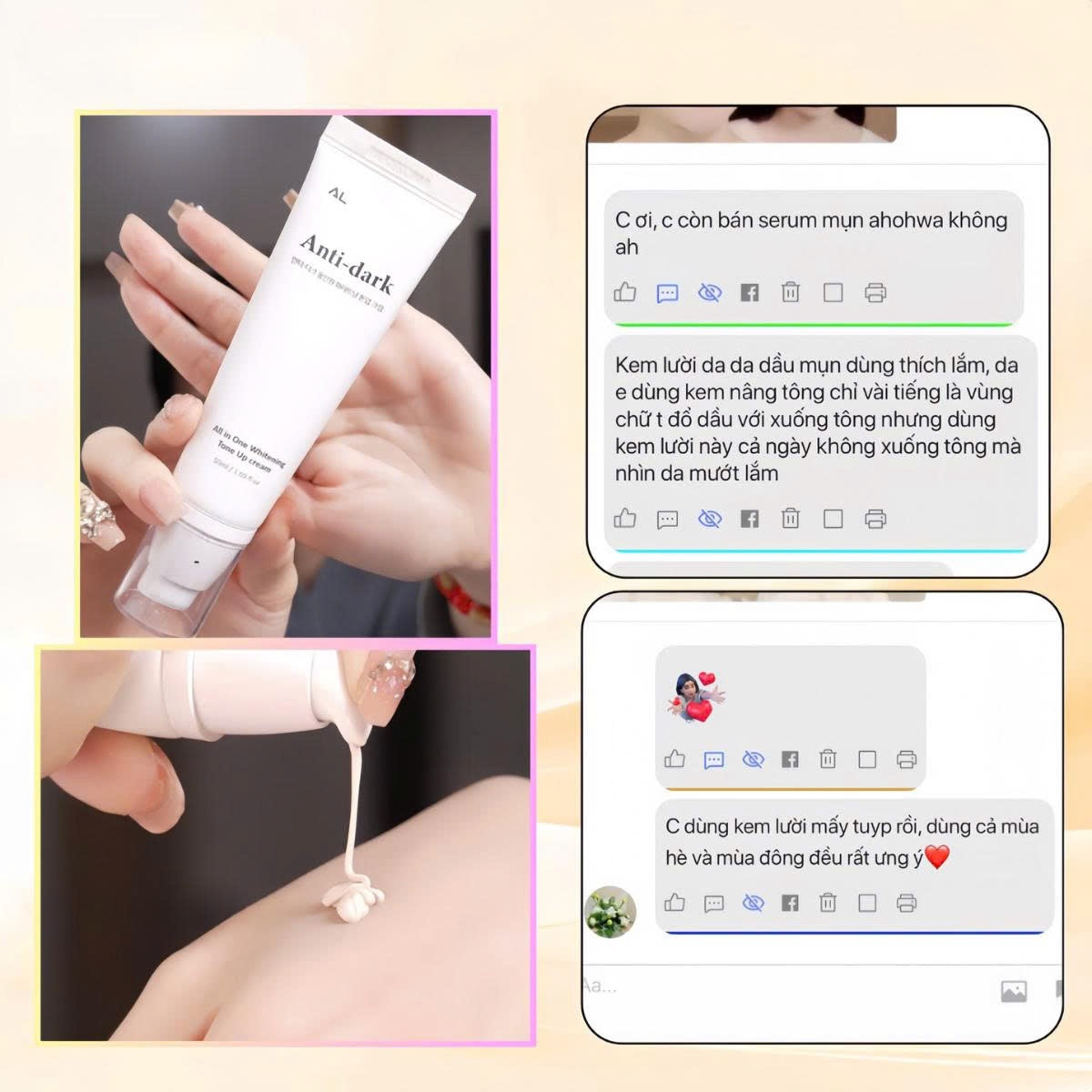 Anti Dark cream spf 30+ kem dưỡng ngày phù hợp mọi da dầu mụn nám sạm thâm - tone đẹp tệp màu da