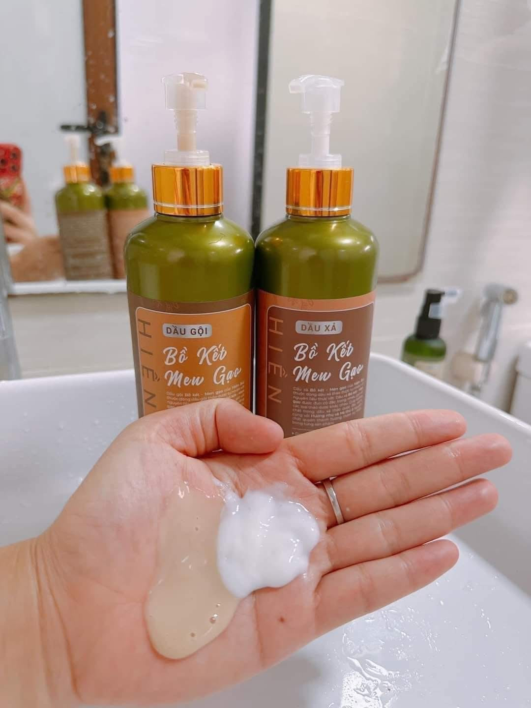 Combo Dầu Gội Bồ Kết Men Gạo shampoo conditioner mist 1100ml