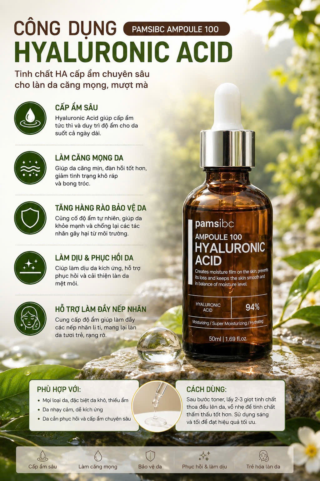 HA 94% for all skin. Đậm đặc nguyên chất chuyên bệnh viện clinics