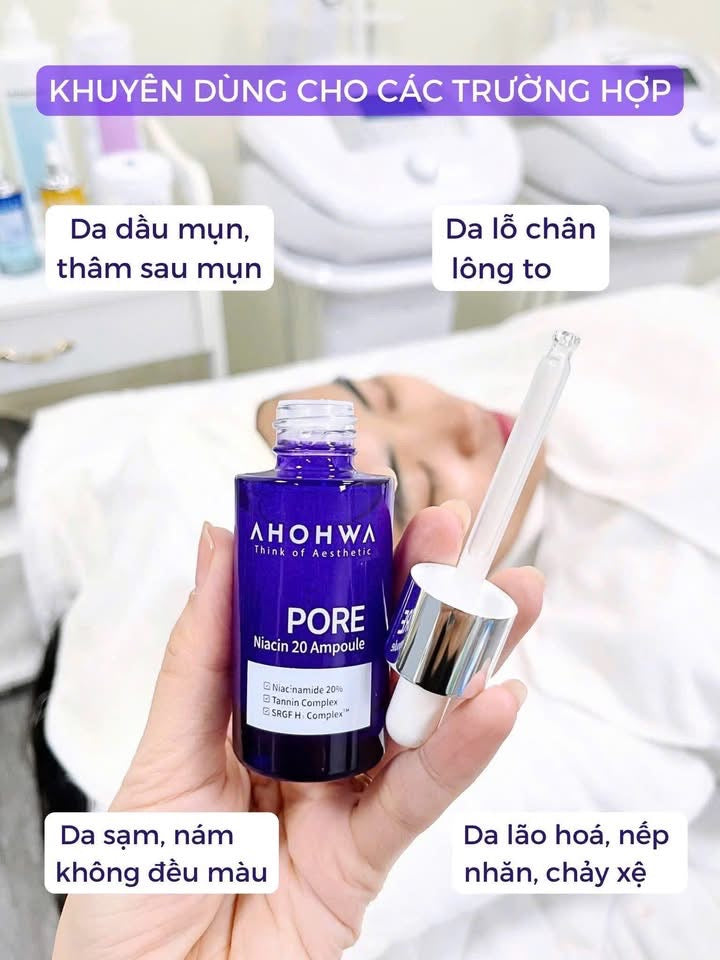 NIACIN AHOHWA 20% - se khít lỗ chân lông, thâm, trắng da, kiềm dầu, phục hồi tốt kết hợp tất cả cream
