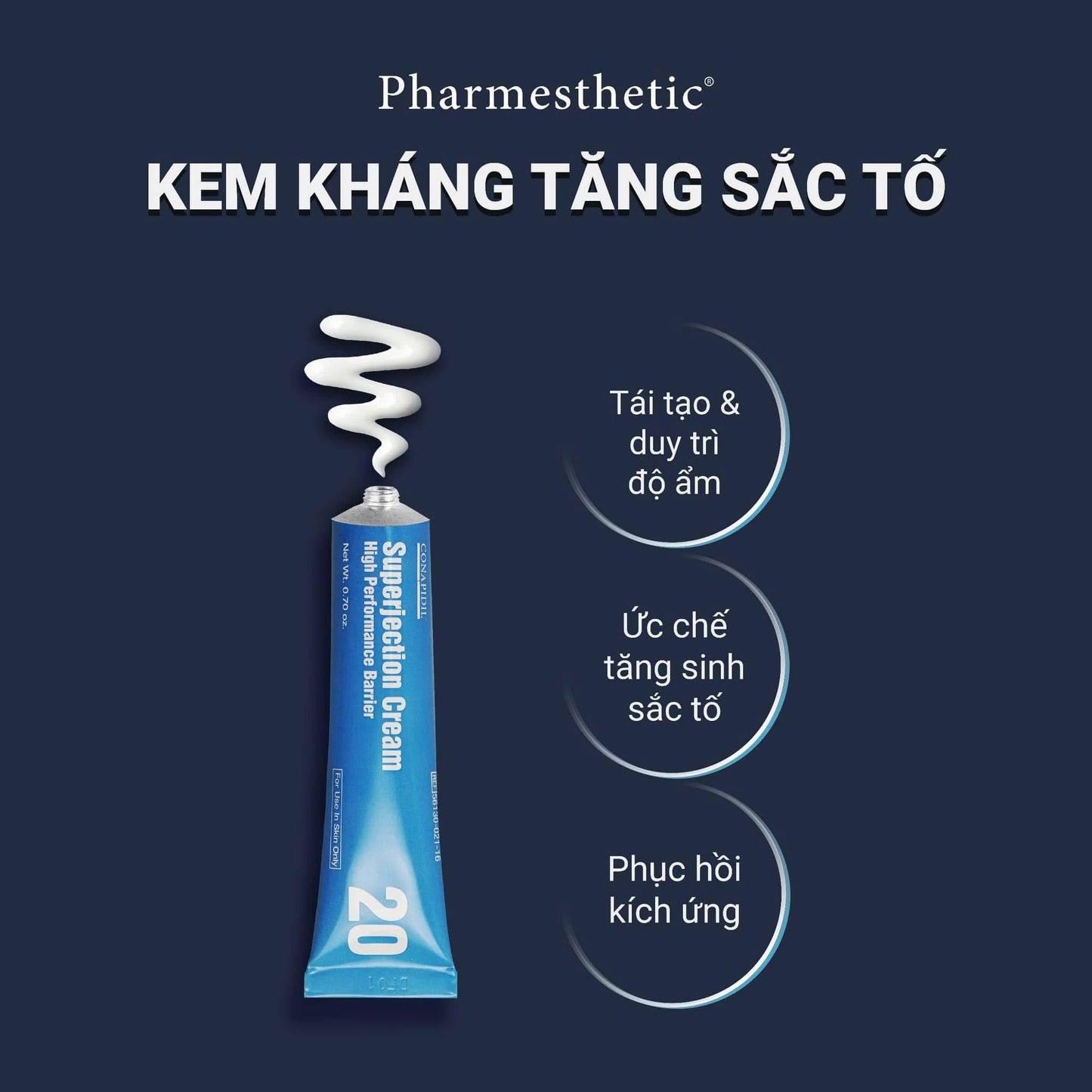 Supperjection cream 20 Pharmesthetic CONAPIDIL Korean Kem kháng tăng sắc tố dưỡng sáng đều màu da