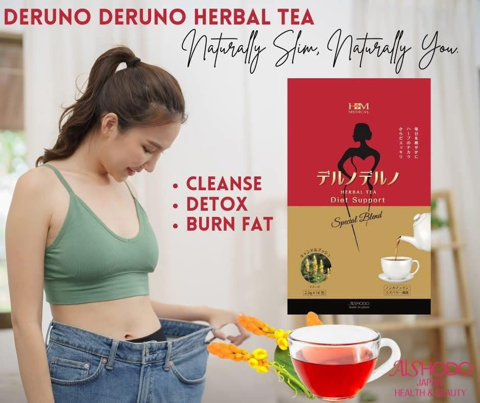 DERUNO DERUNO HERBAL TEA - 1 pack ( 16 bags inside) Trà Thải Độc Ruột- Đốt cháy mỡ dư thừa - Giảm cân không mệt