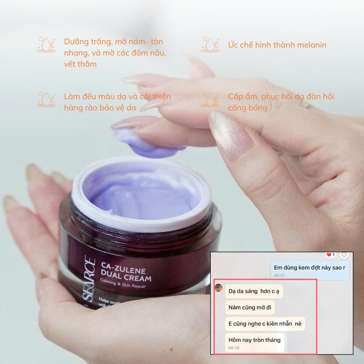 Cream Nám trắng da Cazulene SEARCE Korean