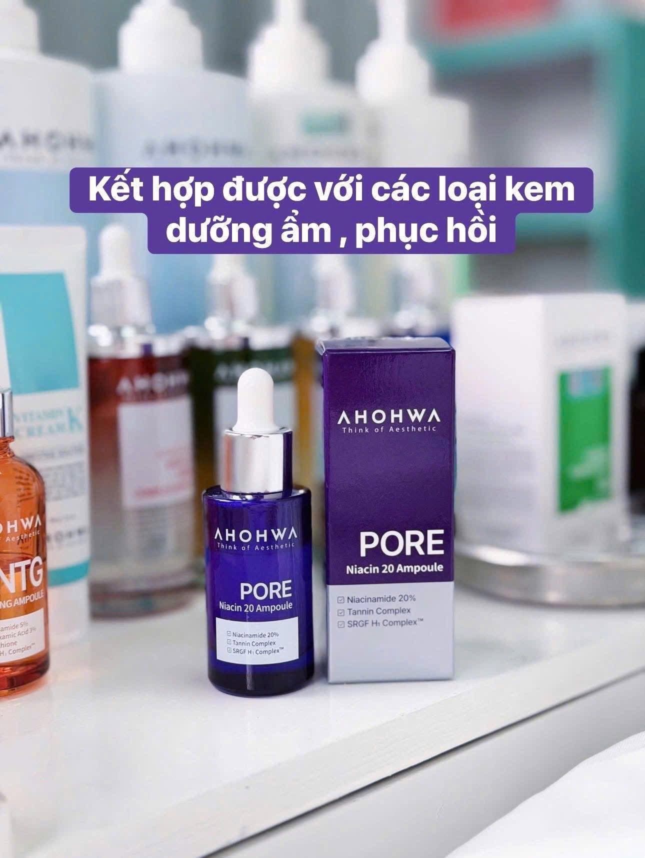 NIACIN AHOHWA 20% - se khít lỗ chân lông, thâm, trắng da, kiềm dầu, phục hồi tốt kết hợp tất cả cream