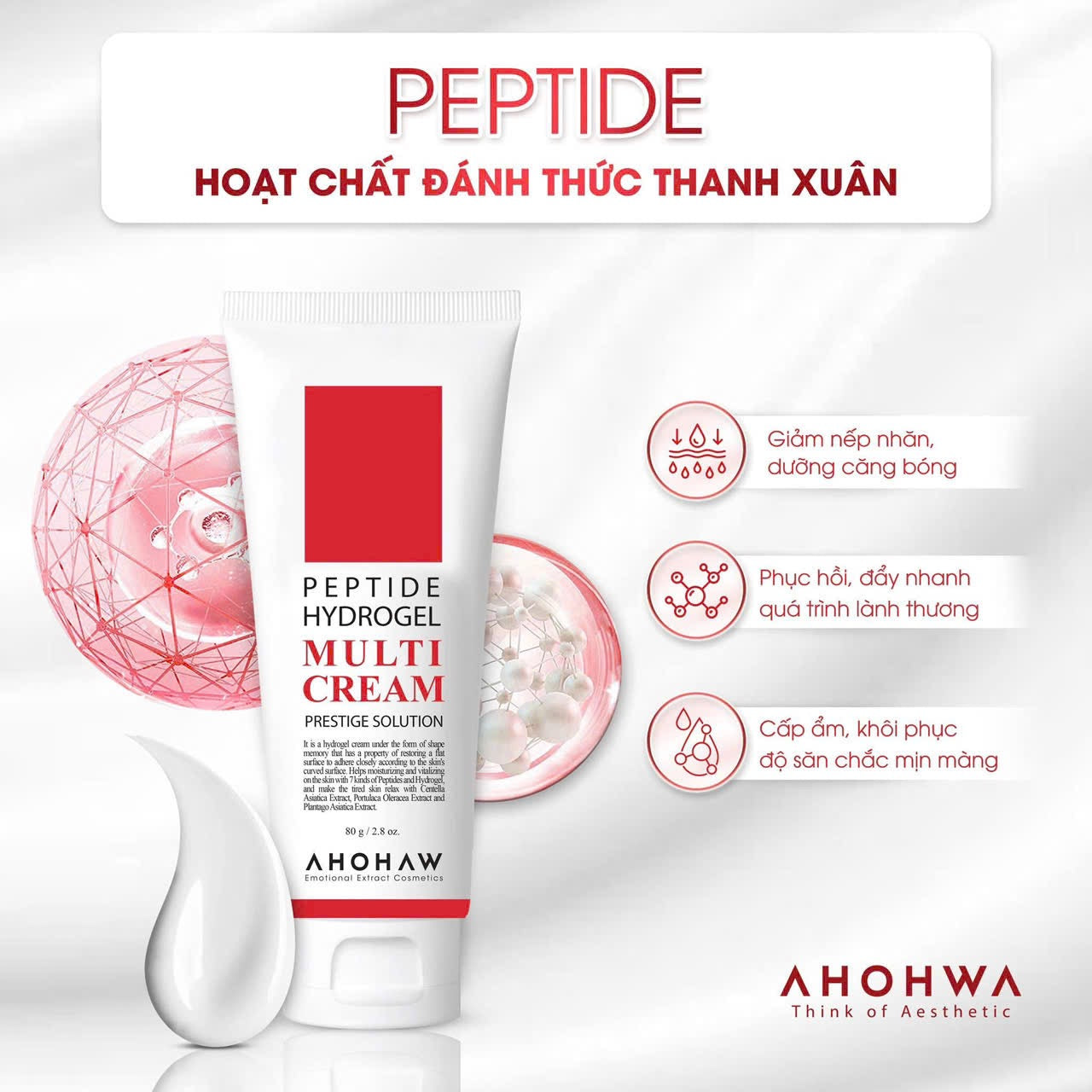 Peptide multi cream Ahohwa tăng sinh collagen 50gr