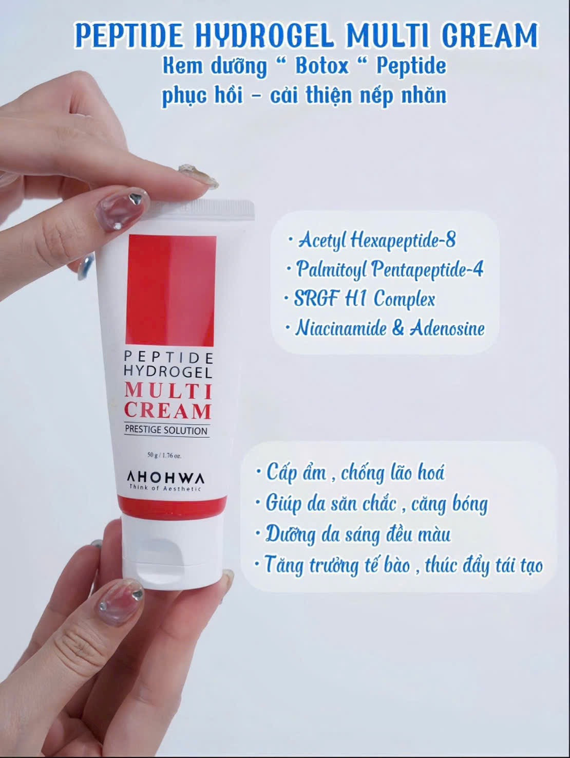 Peptide multi cream Ahohwa tăng sinh collagen 50gr