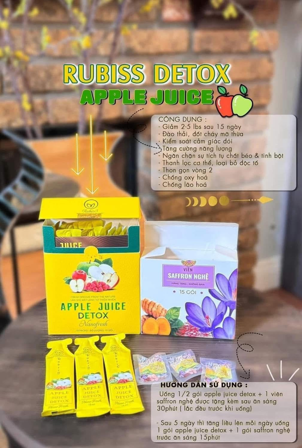 Combo 2 Detox Apple Juice get  4 combo detox kiwi fresh & saffron