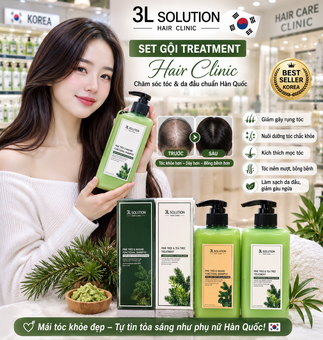 Shampoo conditioner clinic 3L Solution Korean treatment Hair care