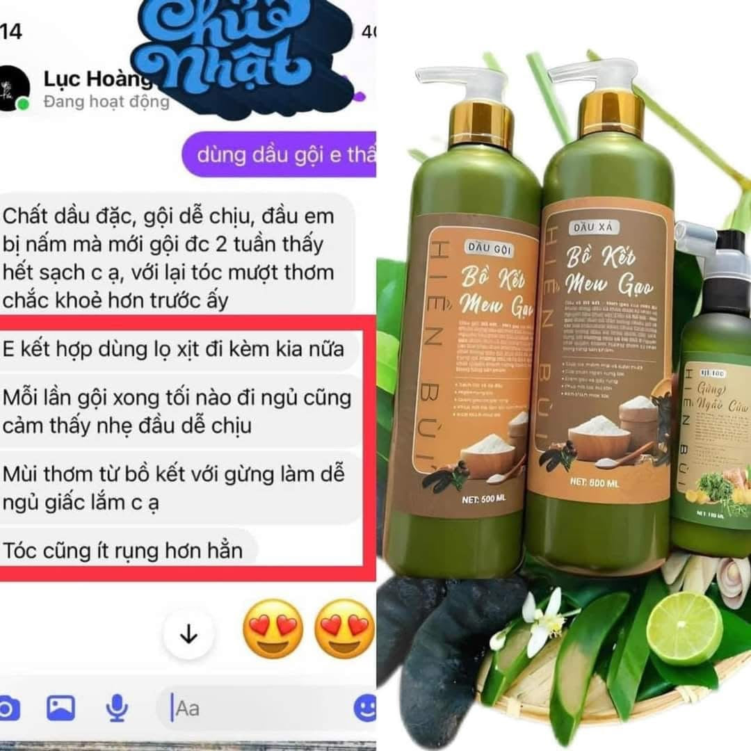 Combo Dầu Gội Bồ Kết Men Gạo shampoo conditioner mist 1100ml