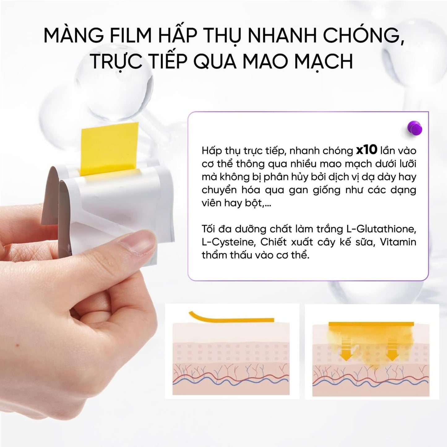 Film Ngậm Trắng da Ardiem Glutathione (30 miếng)