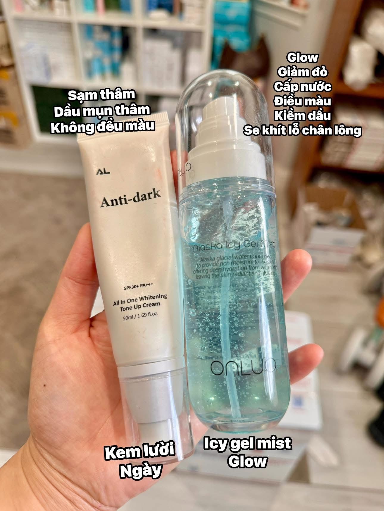 Alaska ice gel mist glow - dưỡng ẩm căng bóng se khít lỗ chân lông cấp nước cho da