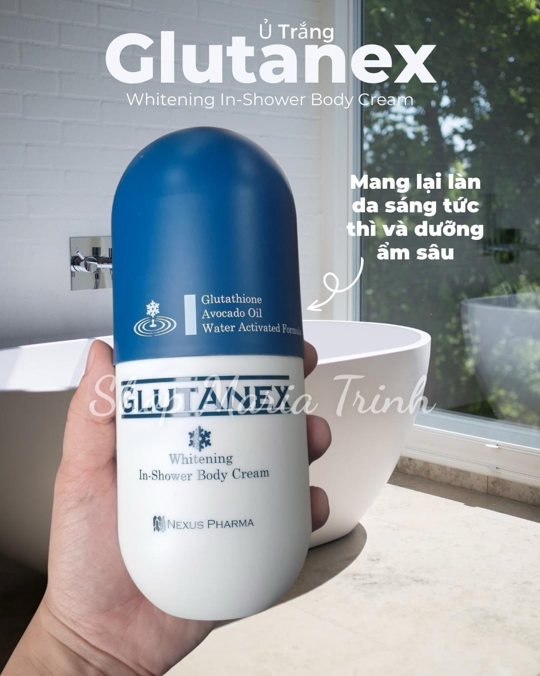 Sữa Tắm Glutanex Whitening In-Shower Body Cream 300mL - Ủ Tắm Trắng Da Body