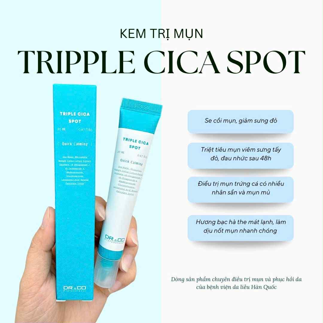 Triple CiCa Spot – Tinh chất chấm mụn mát lạnh- sản phẩm của viện da HQ