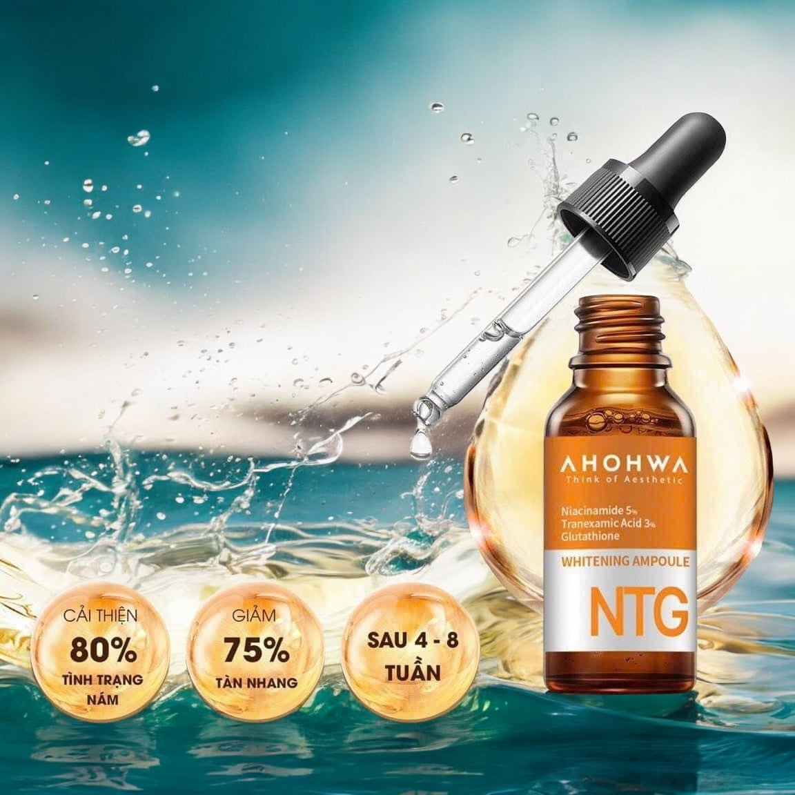 Tinh Chất Trắng Da Trị Nám NTG Whitening Ampoule AHOHWA