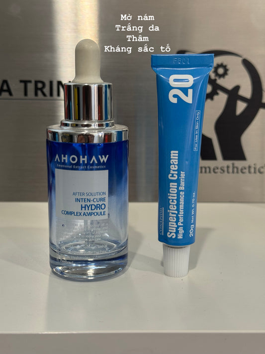 Combo trắng da ngày, mờ nám, kháng sắc tố thâm sạm đều màu da supperjection cream