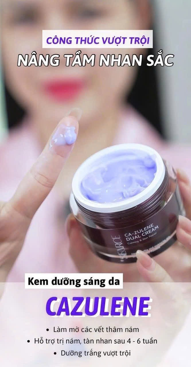 Combo nám trắng da căng bóng Ca- zulene Duel cream Searce