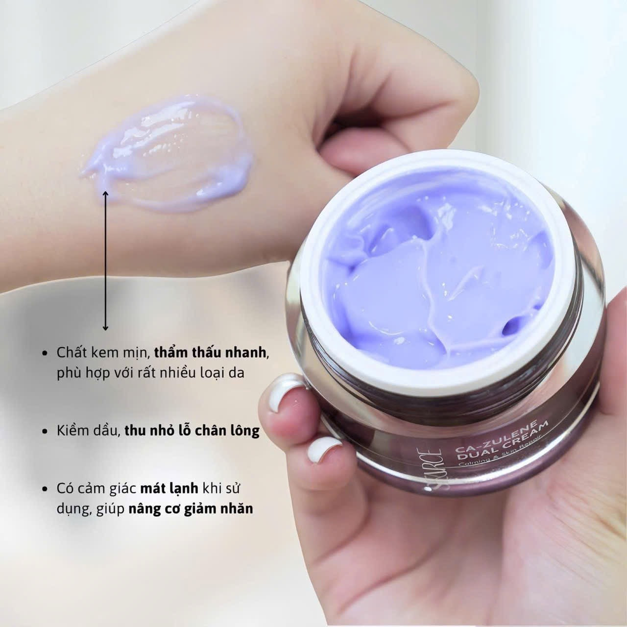 Combo nám trắng da căng bóng Ca- zulene Duel cream Searce