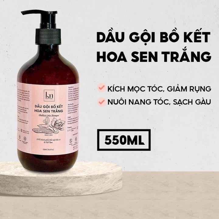 Dầu Gội Bồ Kết Hoa Sen Trắng 550ml