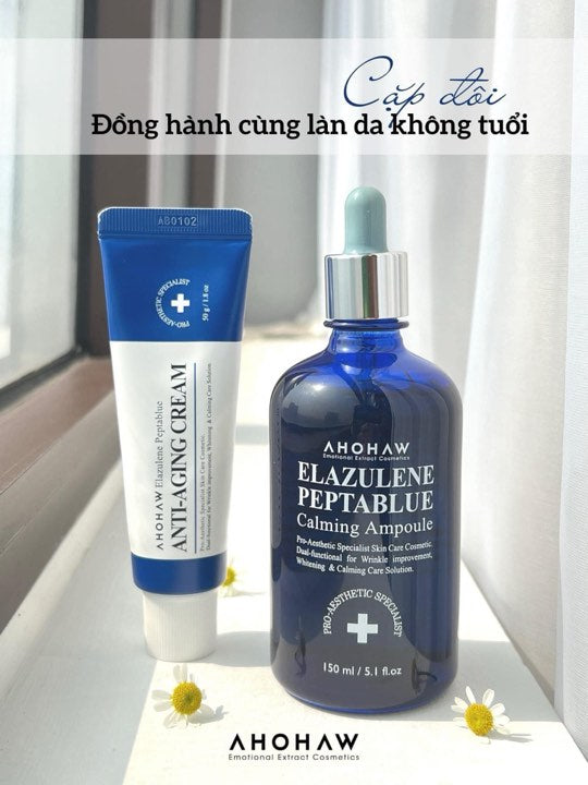 Combo Elazulene Peptablue Anti-Aging Cream Ahohwa Chống Lão Hóa Xóa Nhăn Căng Bóng