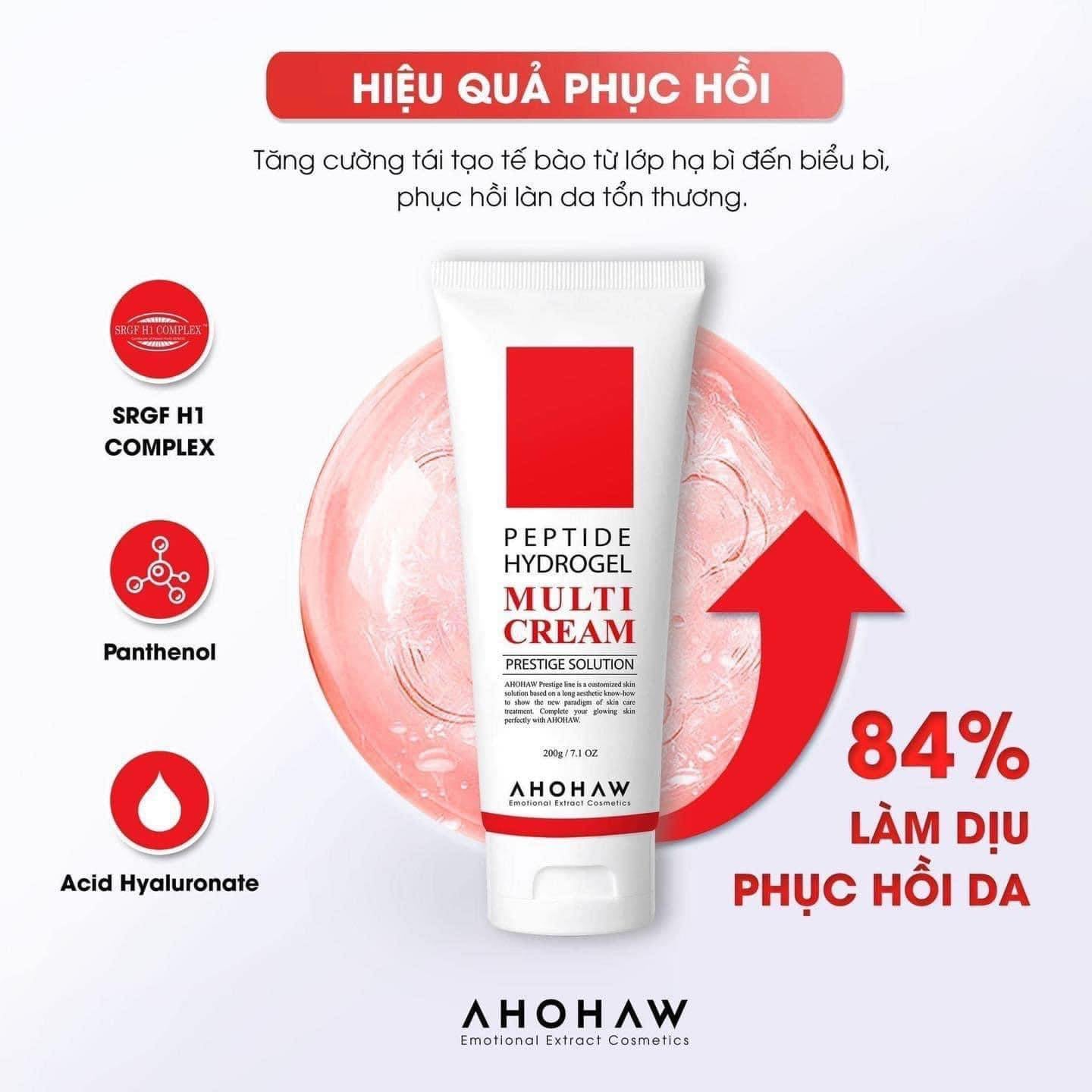 Kem Peptide Căng Bóng Sáng Khỏe Xóa Nhăn AHOHAW Peptide Hydrogel Multi Cream 80g