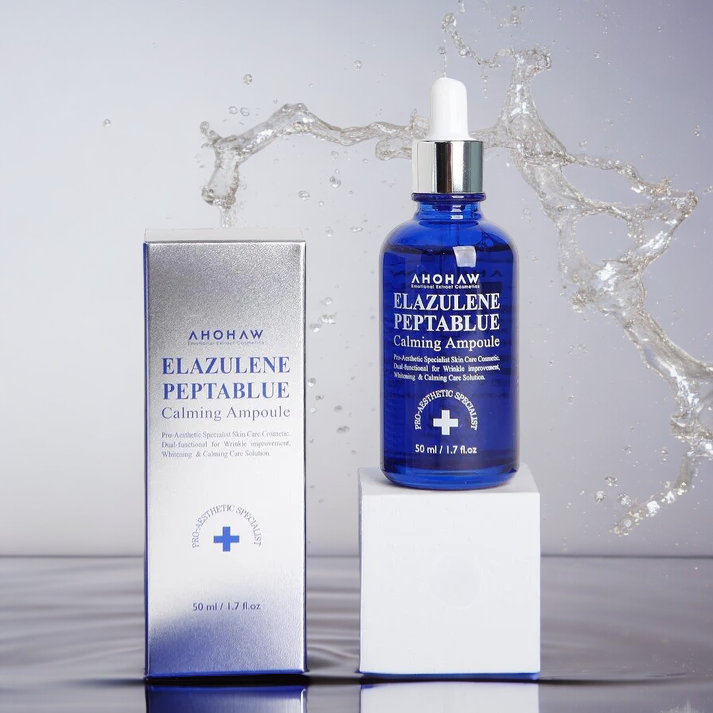 Serum Trẻ Hoá Căng Bóng Nâng Cơ Chống Lão Hoá Xóa Nhăn - Elazulene Peptablue Serum AHOHWA