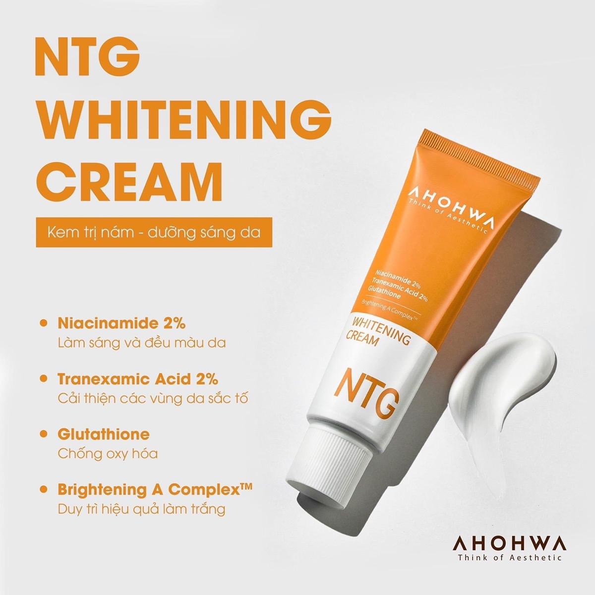 Kem Trắng Da Trị Nám Sắc Tố NTG Whitening Cream AHOHWA