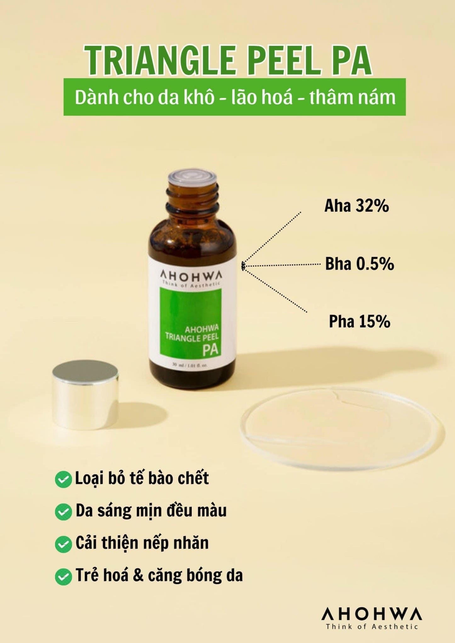 Peel Pa Da Sắc Tố Thâm Lỗ Chân Lông To - Ahohwa Triangle PA 30ml