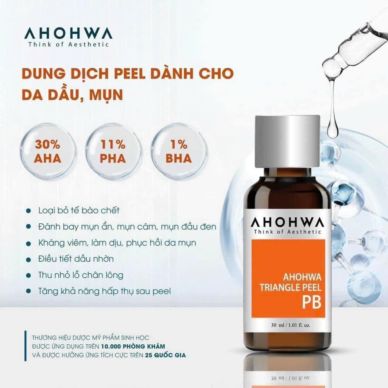 Peel PB Da Dầu Mụn Lỗ Chân Lông To - Ahohwa Triangle PB 30ml