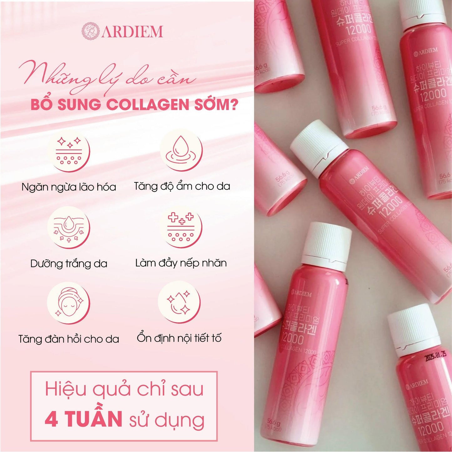 ARDIEM Super Collagen 12000MG Peptide 56.6g x 30 Bottles